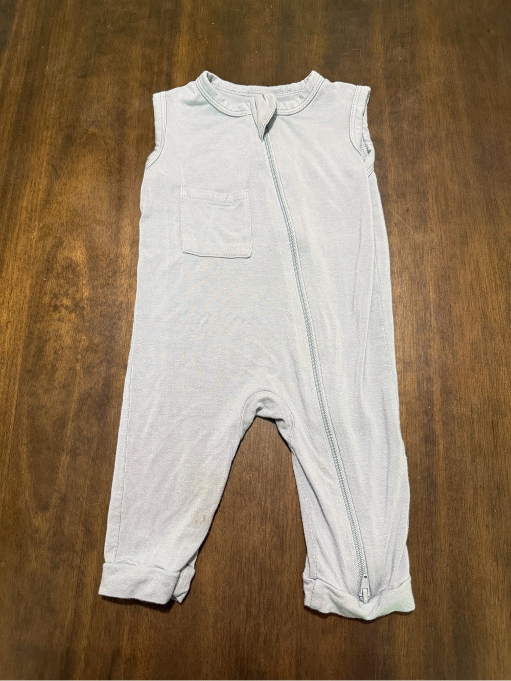 Kyte BABY Light Blue Sleeveless Zippered One-Piece